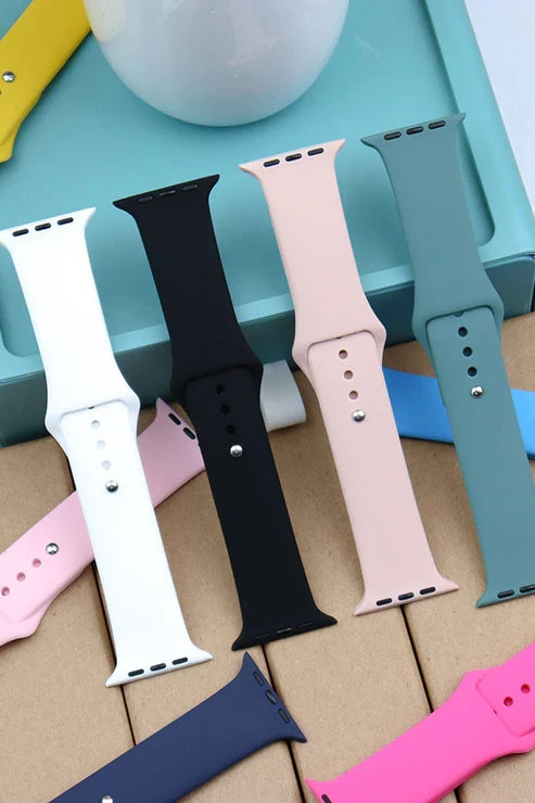 Silicone, stainless steel & leather Smart Watch Strap