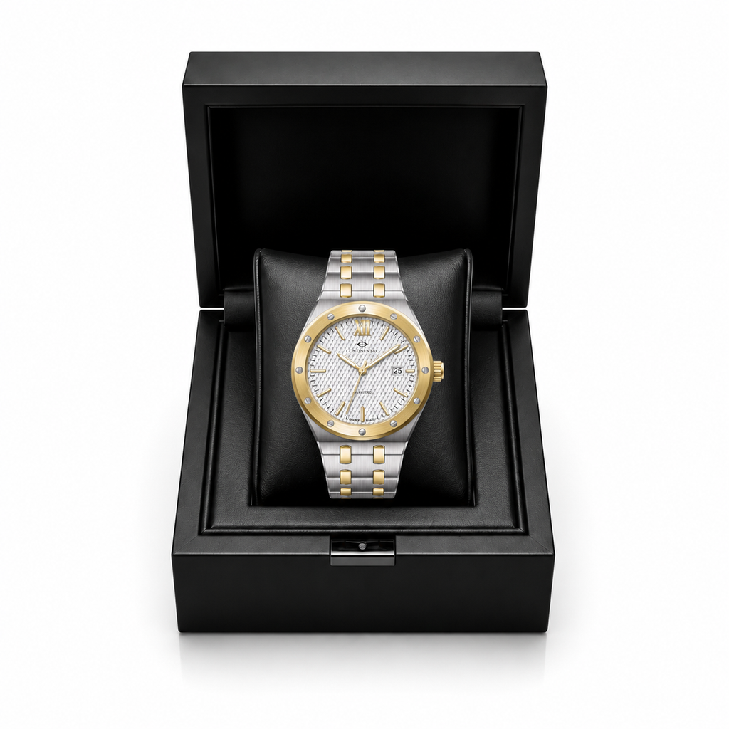Luxury Two-Tone Stainless Steel Men’s Watch with Silver Dial