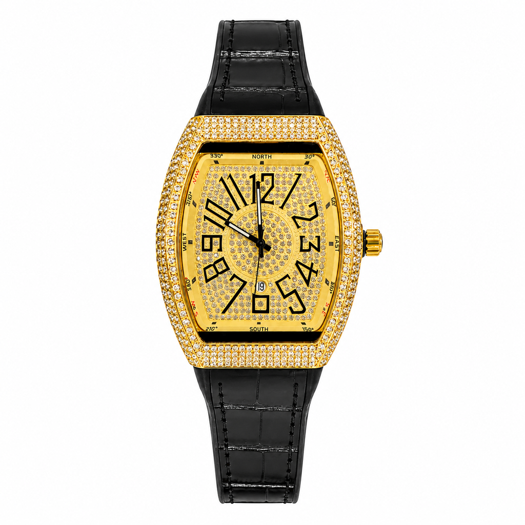 Franck Muller Vanguard Compass Display Gold Dial Premium Date Watch